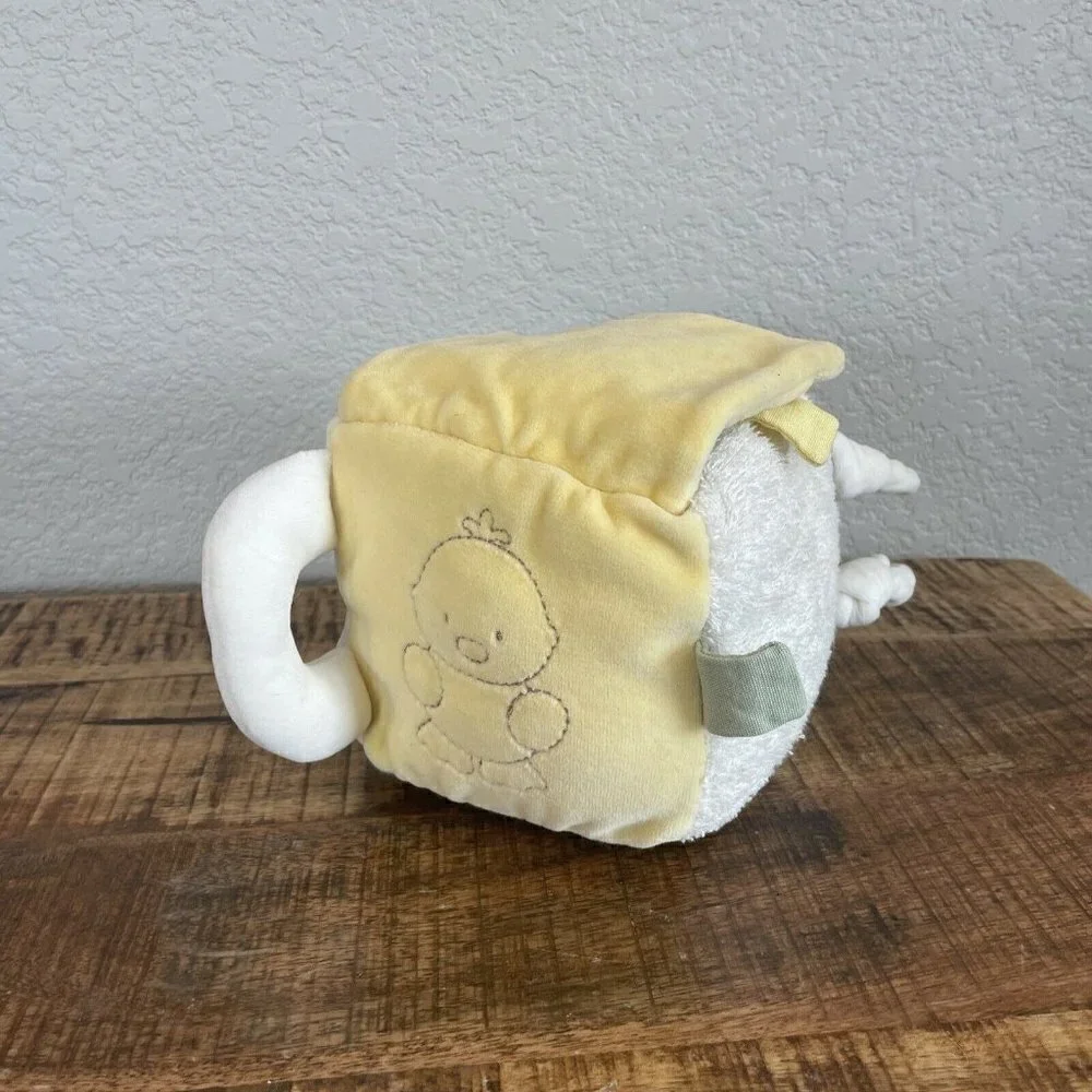 Re-think It Infant Soft Cube Educational Baby Toy Bell Crinkle Tags Busy Box